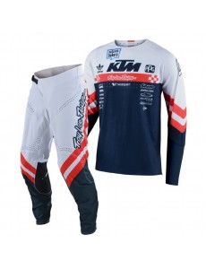 CONJUNTO TROY LEE DESIGNS 2021 SE ULTRA FACTORY TEAM - BRANCO / NAVY